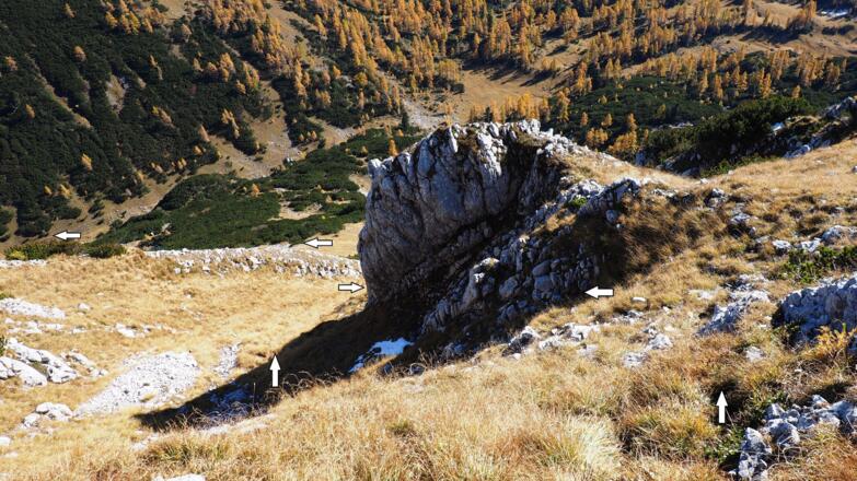 Abstieg vom Ostgipfel