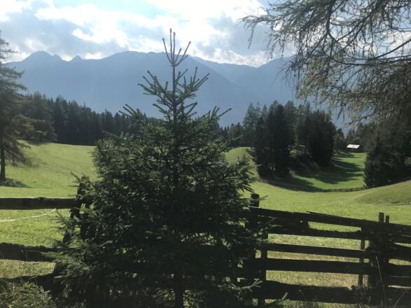 Mösern mit Blickrichtung Stubaier Alpen