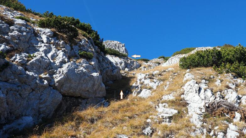 mark. Fels links umgehen ~2000m, dann zum Ostgipfel klettern