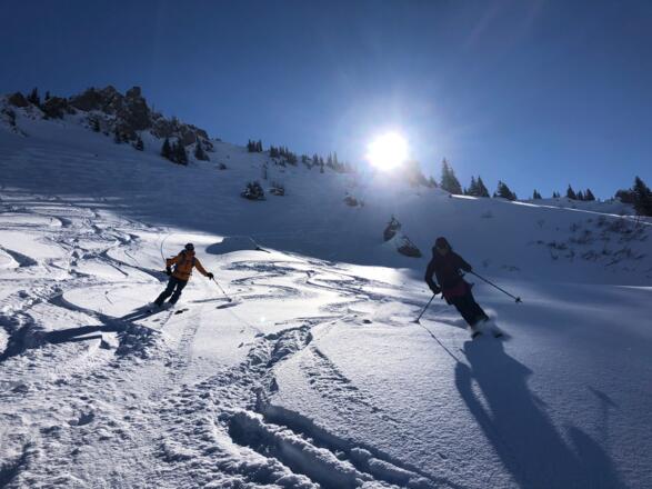 Nordseitige Abfahrt zur Siplingeralpe.