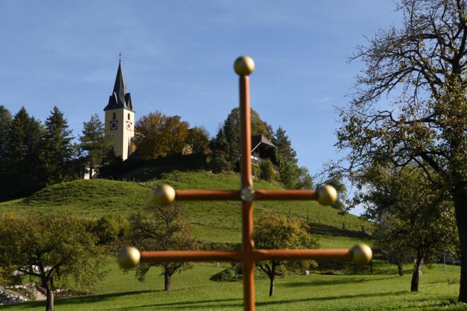 Wallfahrtskirche Frauenstein mit Benedikt Pilgerkreuz