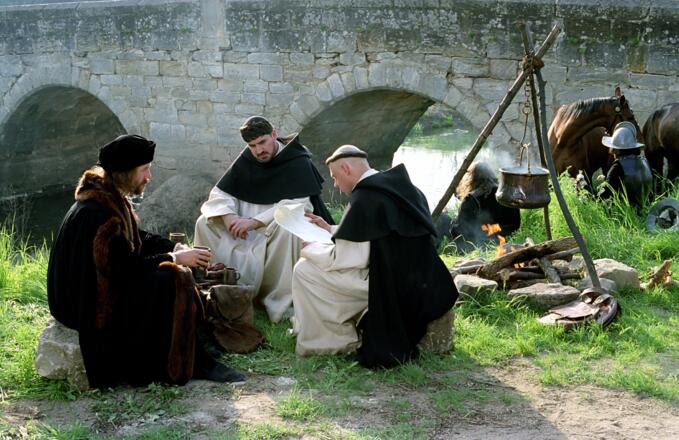 Beim Dreh des Filmes „Luther“ in Seßlach