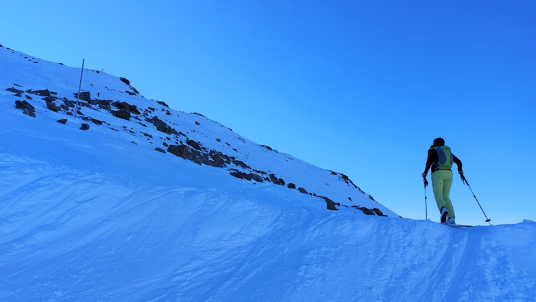 Der letzte Steilhang hinauf zur Sonnenspitze.