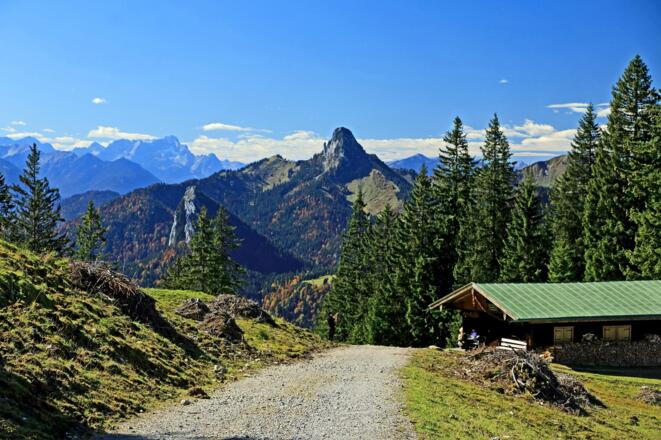 Weg zum Setzberg mit Ausblick auf Roß- und Buchstein
