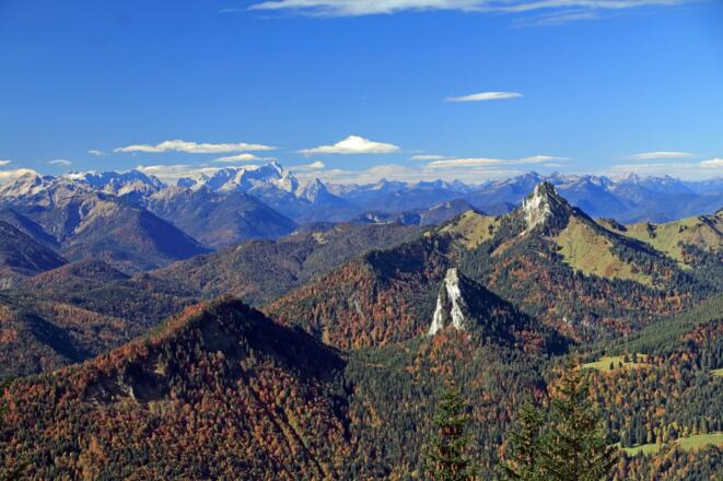 Blick auf Roß- und Buchstein im Herbst