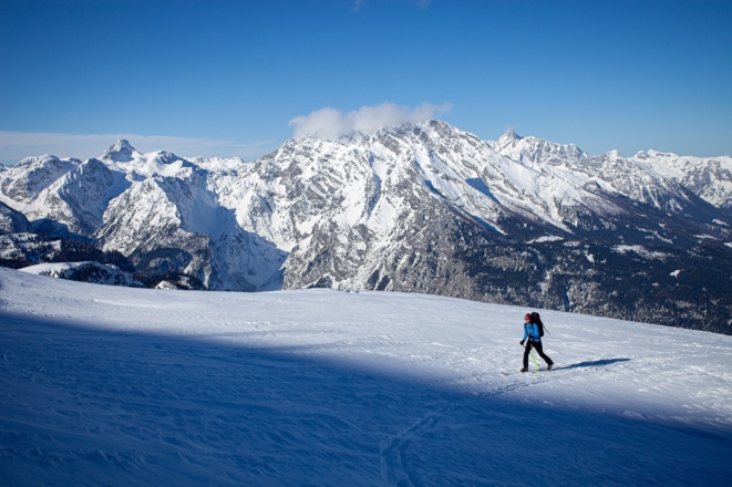 Watzmannblick im Aufstieg zum Schneibstein