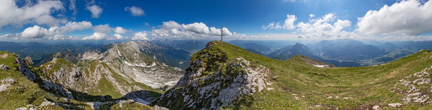 360° Panorama vom Großen Pyhrgas (2244 m).