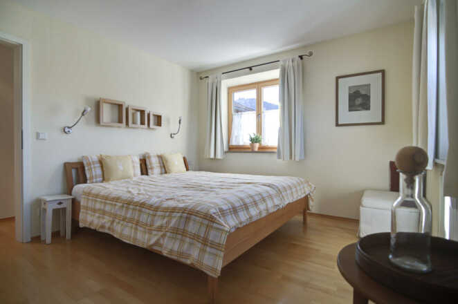 Ferienwohnung Buchsgarten Schlafzimmer mit Doppelbett