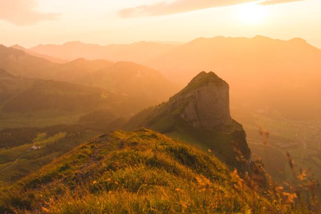 Hoher Stoß, Kanisfluh bei Sonnenuntergang