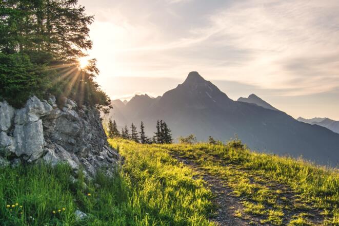 Auf dem Weg aufs Wartherhorn, Blick Richtung Biberkopf