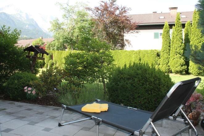 Terrasse mit Blick in die Berge