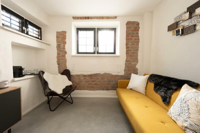 Schlafsofa in gemütlicher Atmoshäre