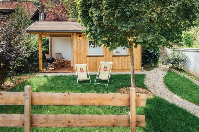 Garten mit Gartenhaus und Grillmöglichkeit Top 1