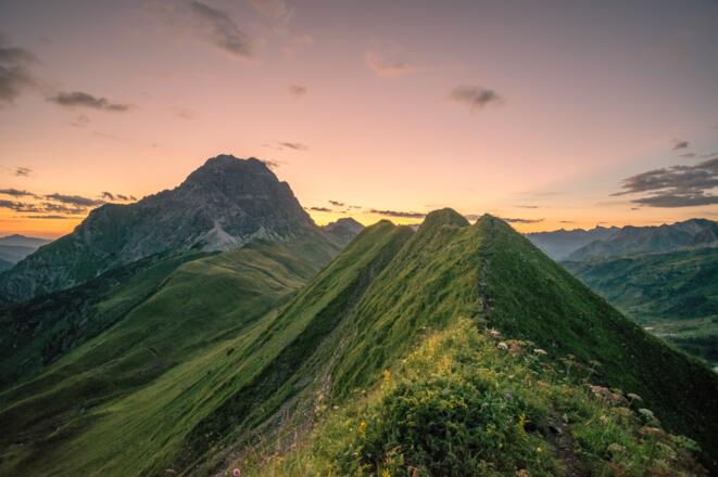 Auf dem Weg zur Höferspitze für den Sonnenuntergang