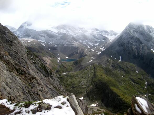 Blick auf Eisseehütte und Eissee