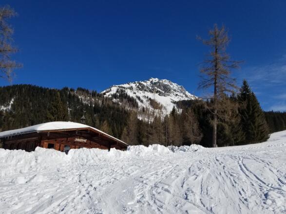 Die Rettensteinhütte am Fuß des Rötelsteins.