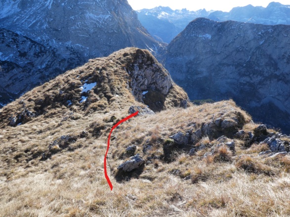 Abstieg über die Roßfelder