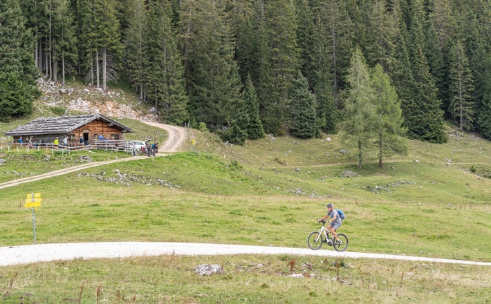 Beliebt bei Mountainbikern: Die Moosenalm