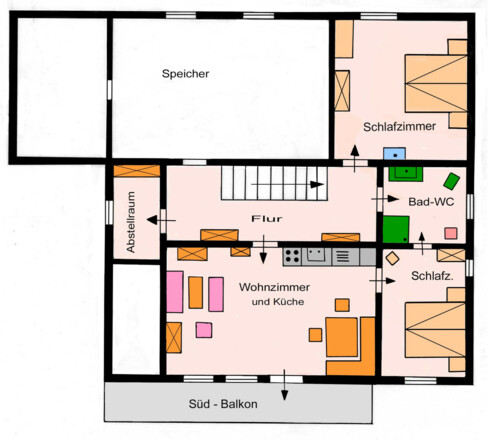 Grundriss der Ferienwohnung