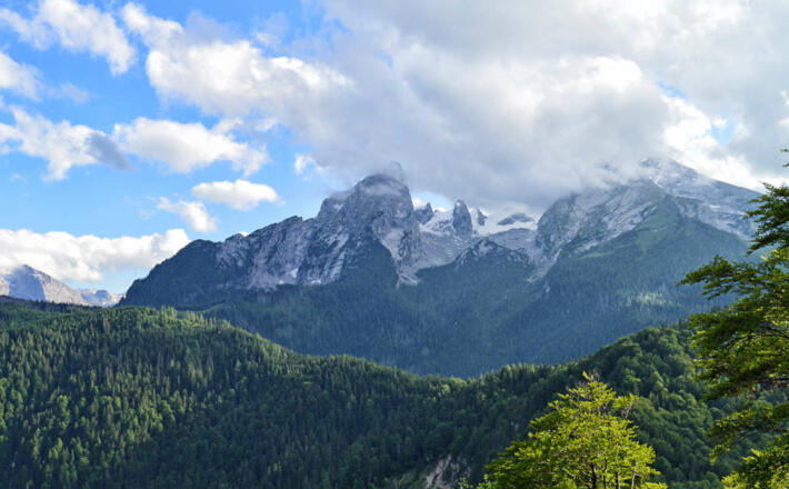 Blick vom Grünstein zum Watzmann