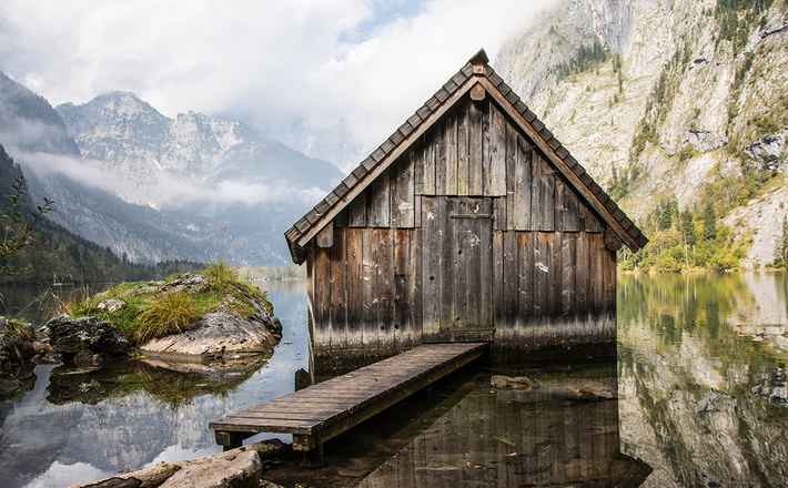 Die Bootshütte am Nordufer des Obersees