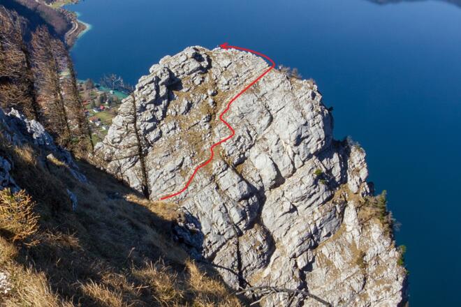 Routenverlauf auf den kleinen Schoberstein.