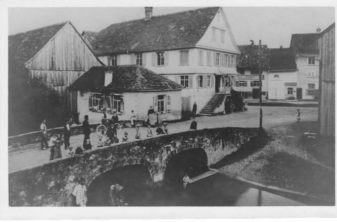 GH Engel und Dorfbachbrücke