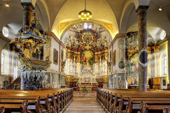 Pfarrkirche Traunkirchen mit Fischerkanzel