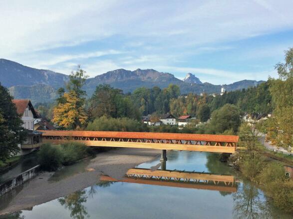 Badeplatz Geyerinsel - Blick über den Hofmühlesteg