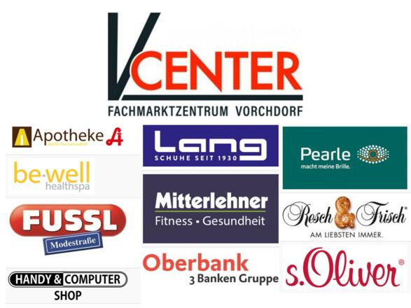 V-Center Logo und Shops