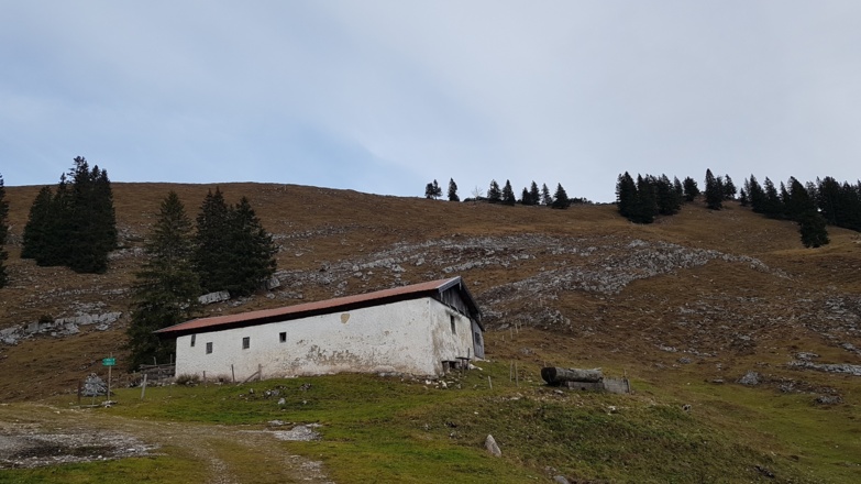 Tristmahlnalm mit im Hintergrund Tristmahlnschneid