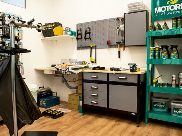 Werkstatt bei Bikesport Pröll