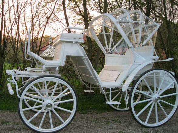 Hochzeitskutsche in Weiß
