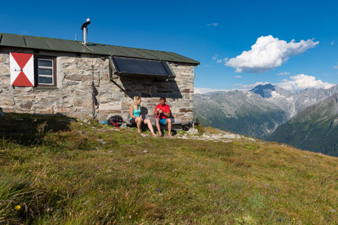 Rast bei der Mindener Hütte (nicht bewirtschaftet)
