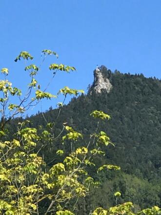 Ein Blick zum Riederstein und seiner kleinen Kapelle.