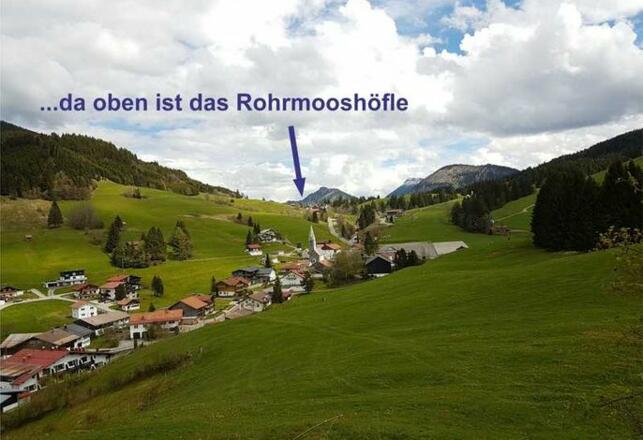 Herrlicher Blick auf die Bergwelt, nur 800 Meter vom Rohrmooshöfle entfernt