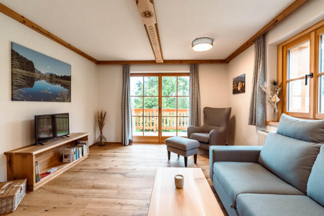 Wohnzimmer Ferienwohnung Glückszeit