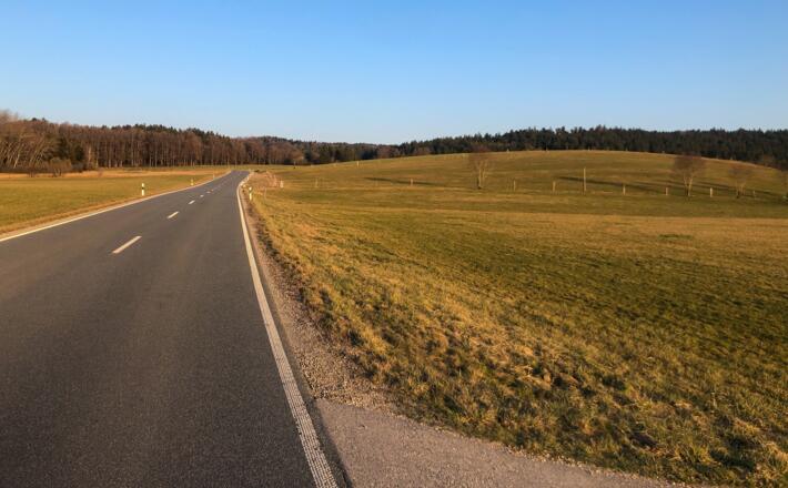 am Beginn der Steigung aus dem Isartal