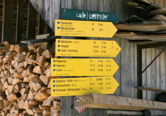 Wegweiser an der Stoißeralm