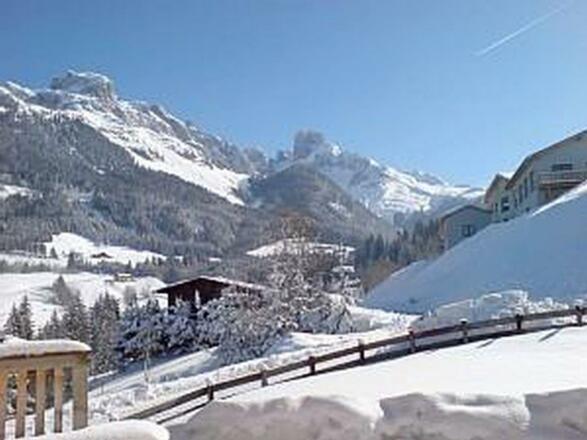 Blick auf die Bischofsmütze direkt vom Chalet