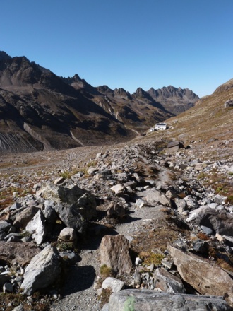 Die Wiesbadener Hütte auf unserem Rückweg