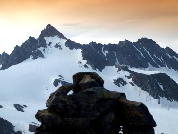 Dreiländerspitze vom Vermuntkopf am Morgen