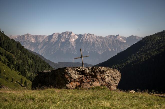 Blick hinaus auf das Karwendel