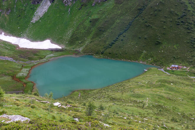 Der Berger See und die Bergerseehütte (2181 m).