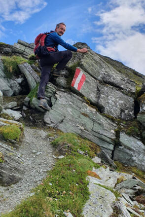 Kletterstelle am Nordgrat des Berger Kogels.