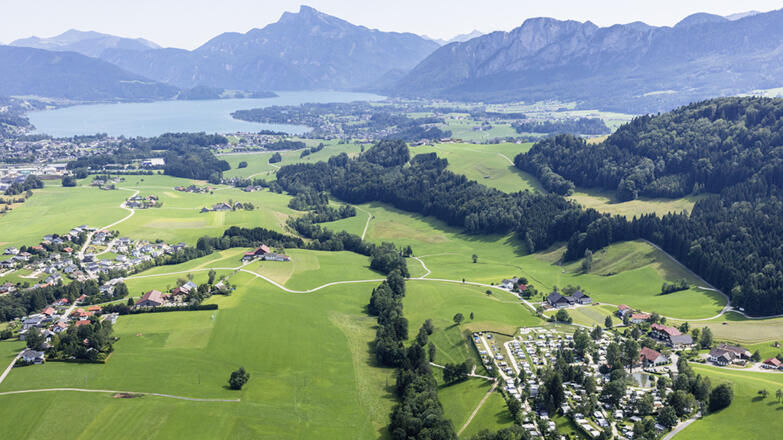 Vogelperspektive vom Camp Mondseeland