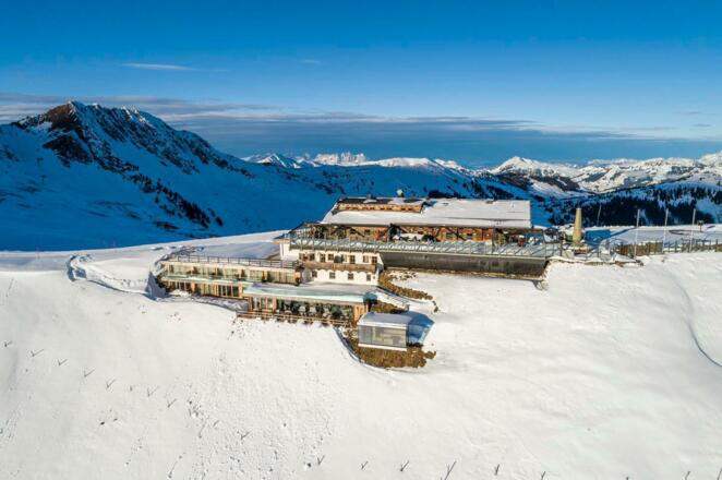 Panorama Alm Winter mit Rettenstein