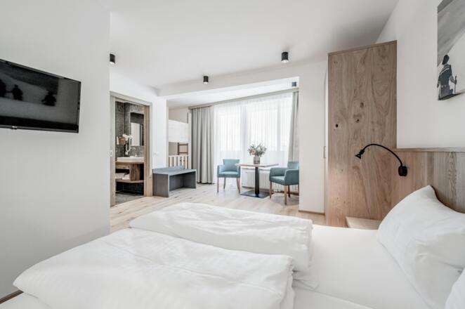 Wohlfühlzimmer mit Balkon und Etagenbett