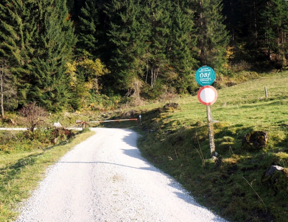 Start: Schranken 1137m unter Kasplatzl