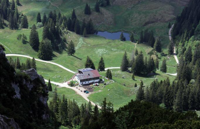 Priener Hütte vom Geigelstein aus